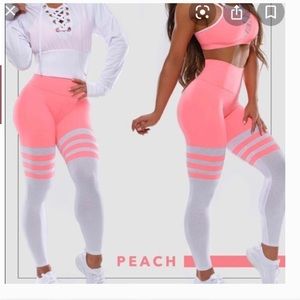 Bombshell Sportswear Peach and White Leggings